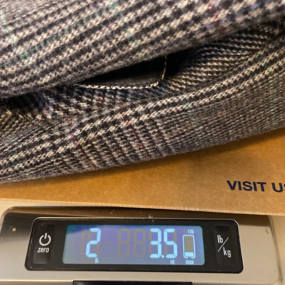 Mens Pure Wool Blazer Sport Coat Glen Plaid 40R Grey John Alexander